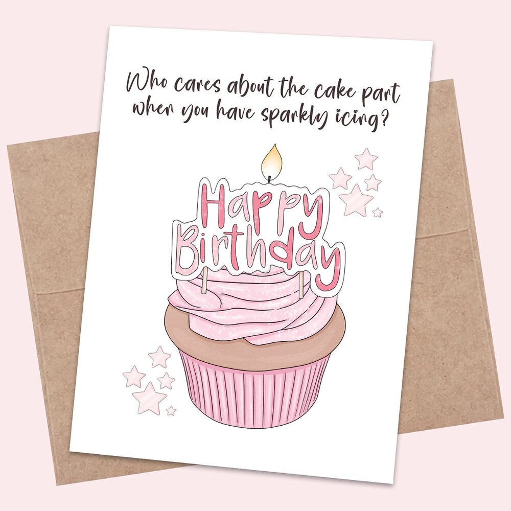 Cute Birthday Card, 4.25" x 5.5", Funny Birthday Card for a Friend, Blank Inside